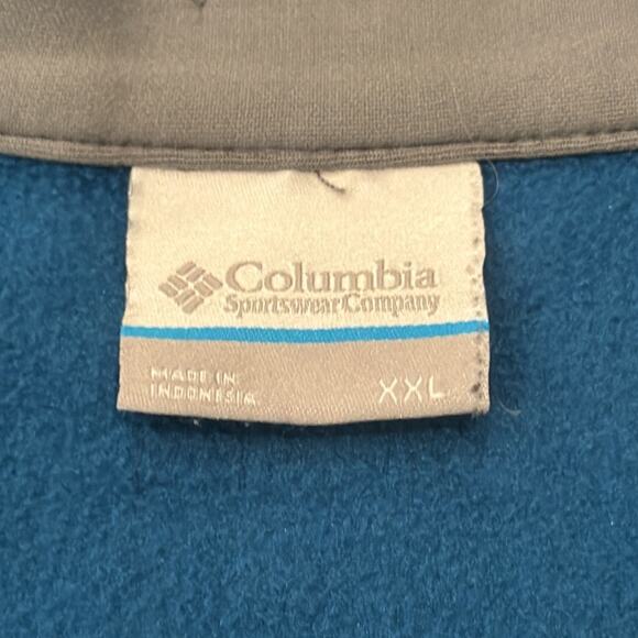 Columbia Men's Quarter Zip Fleece Pullover Teal Gray Size XXL - Picture 5 of 7